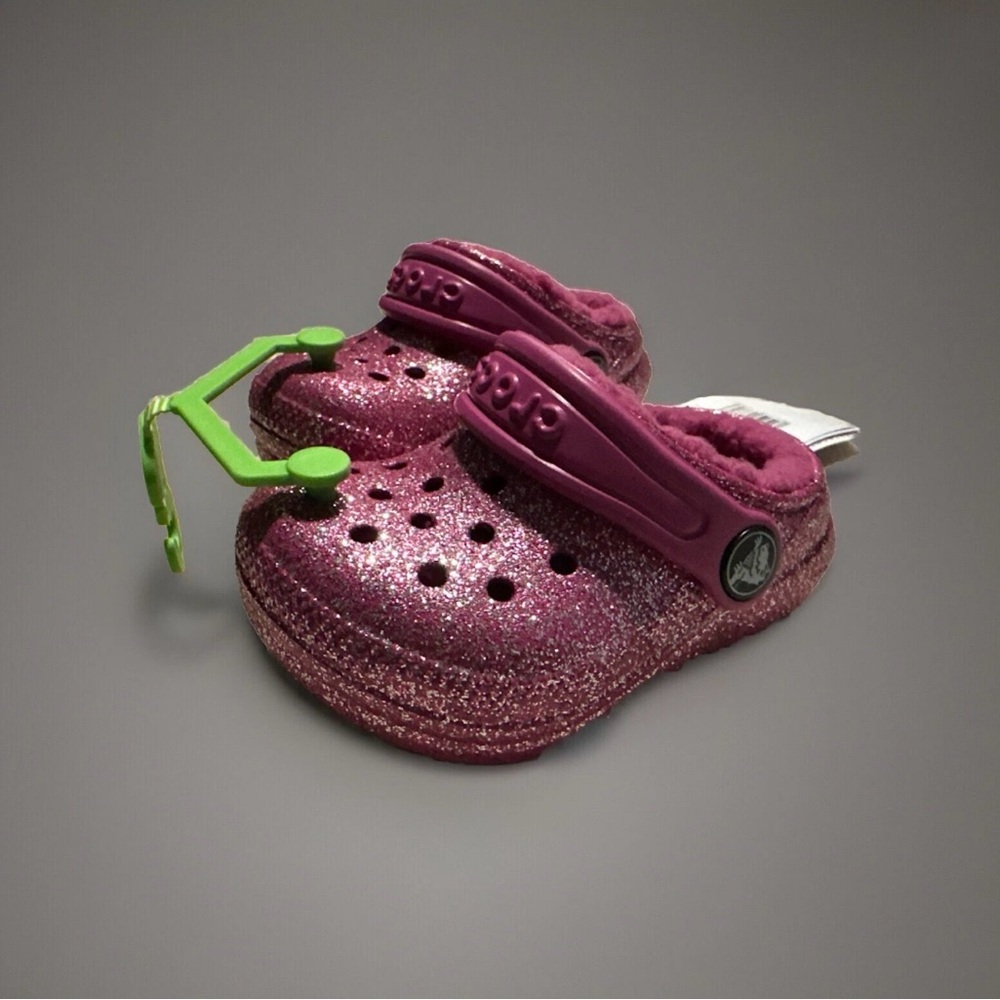 NEW✨ CROCS Kids Glitter Clogs - C4 - Purple